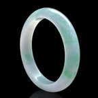 Natural Burmese Icy Green Jadeite Bangle Bracelet 61.5mm Floating Green Jade