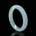 Natural Burmese Jadeite Bangle Bracelet Icy Green 51mm-55mm Slim Jadeite Bracelet for Women