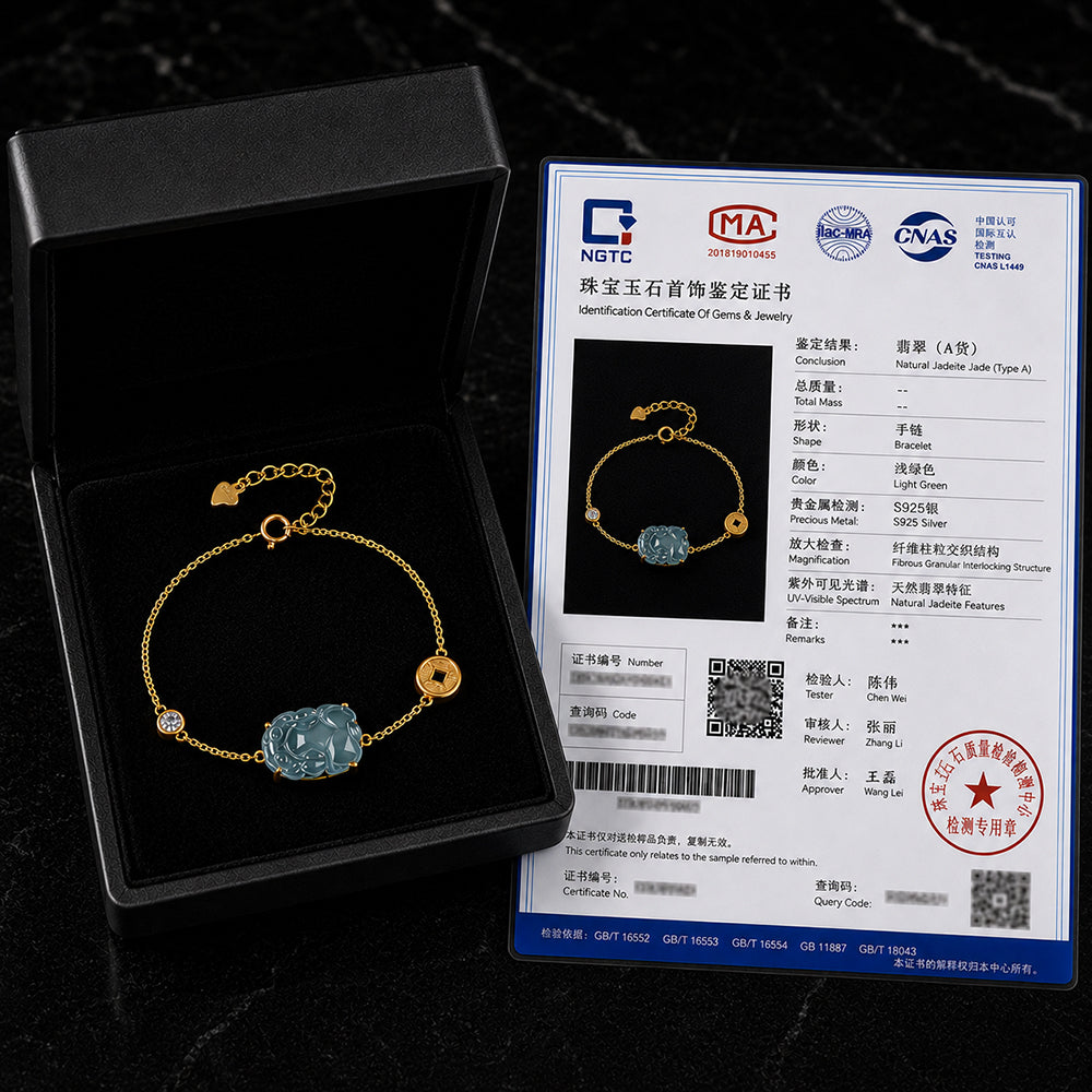 Blue Jadeite Pixiu Bracelet for Women