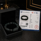 Natural Burmese Black Chicken Jadeite Dragon Bone Bracelet for Men