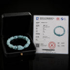 Natural Blue Jadeite Dragon Bone Bracelet for Men
