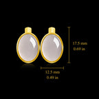 Lavender White Jade Oval Earrings for Women