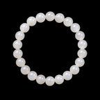 Natural White Nephrite Jade Bead Bracelet
