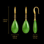 Green Jade Teardrop Earrings