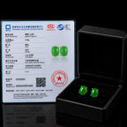 Natural Green Jadeite Oval Stud Earrings S925 Silver