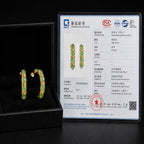 Green Jade Cabochon Hoop Earrings