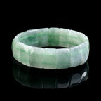 Green White Jadeite Fortune Plaque Bracelet