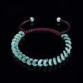 Handwoven Blue Jadeite Peace Buckle Bracelet