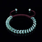 Handwoven Blue Jadeite Peace Buckle Bracelet