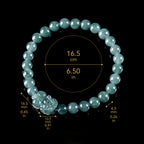 Icy Blue-Green Jadeite Pixiu Bead Bracelet