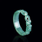 Icy Pale Green Jadeite Heart Ring for Women