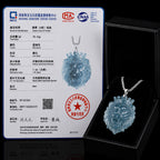 Natural Blue Jadeite Lion King Pendant Necklace
