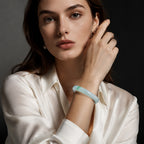 Natural Burmese Jadeite Bangle Bracelet Icy Green 51mm-55mm Slim Jadeite Bracelet for Women