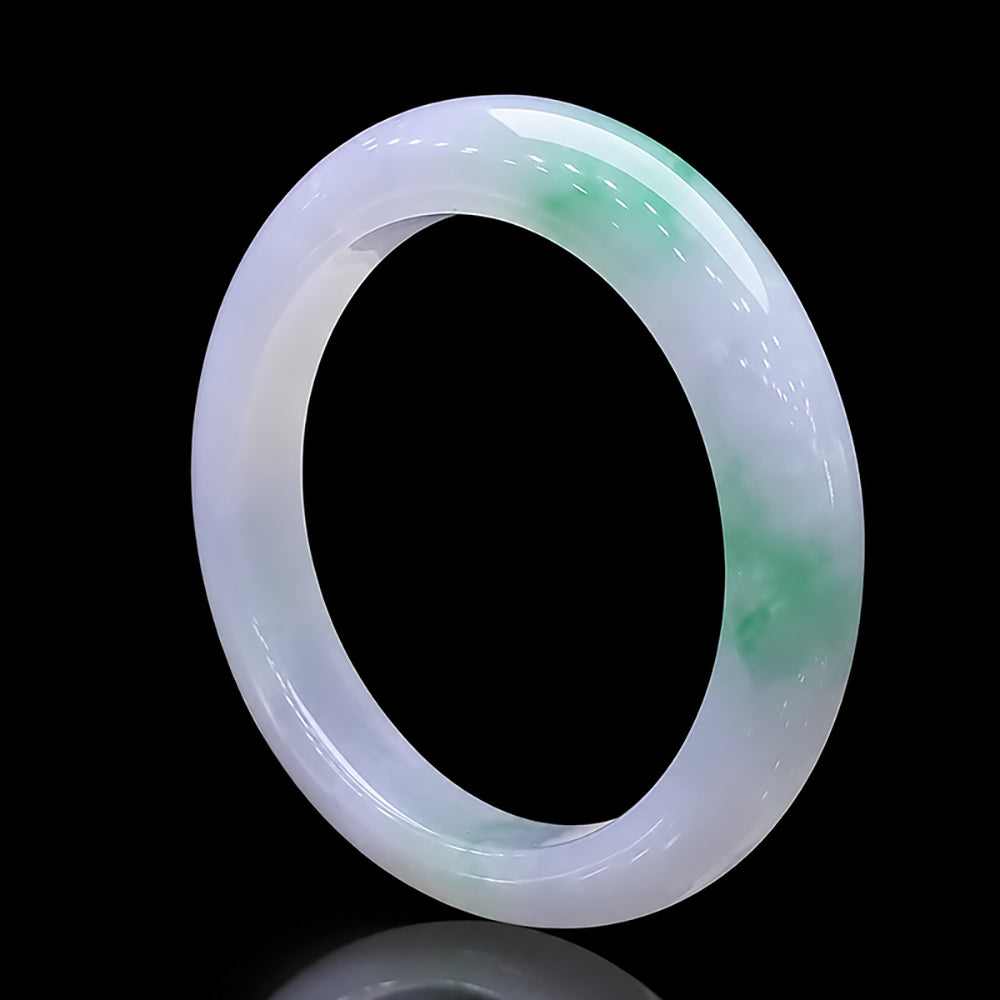 Natural Burmese Lavender Green Jadeite Bangle Bracelet 57mm Icy Purple Green Jade