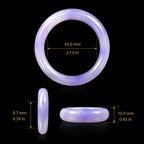 Natural Burmese Lavender Jadeite Bangle Bracelet Icy Purple 54mm Slim Round Jade Bracelet for Women