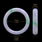 Natural Burmese Lavender Green Jadeite Bangle Bracelet 57mm Icy Purple Green Jade