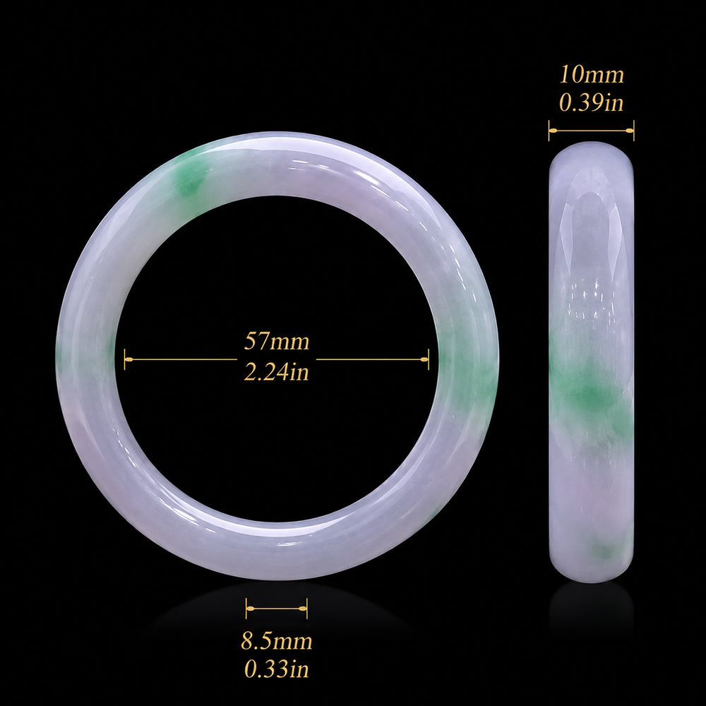 Natural Burmese Lavender Green Jadeite Bangle Bracelet 57mm Icy Purple Green Jade