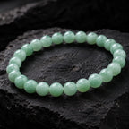 Natural Green Jadeite Bead Bracelet – 6mm 8mm 10mm