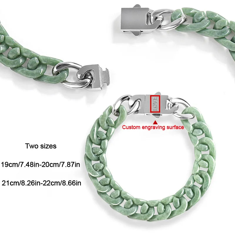 Masculine Cuban Jade Bracelet – Lucky Charm Symbol, Gift for Him jade BMjade