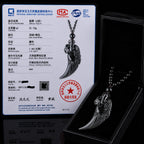 Natural Black Jadeite Dragon Fang Pendant Necklace for Men