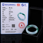 Natural Burmese Floating Flower Jadeite Bangle Bracelet 53mm Icy Green Moss Jade