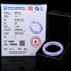 Natural Burmese Lavender Jadeite Bangle Bracelet Icy Purple 54mm Slim Round Jade Bracelet for Women
