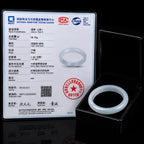 Natural Burmese White Jadeite Bangle Bracelet Icy Translucent 54mm-56mm Slim Round Jade Bracelet for Women