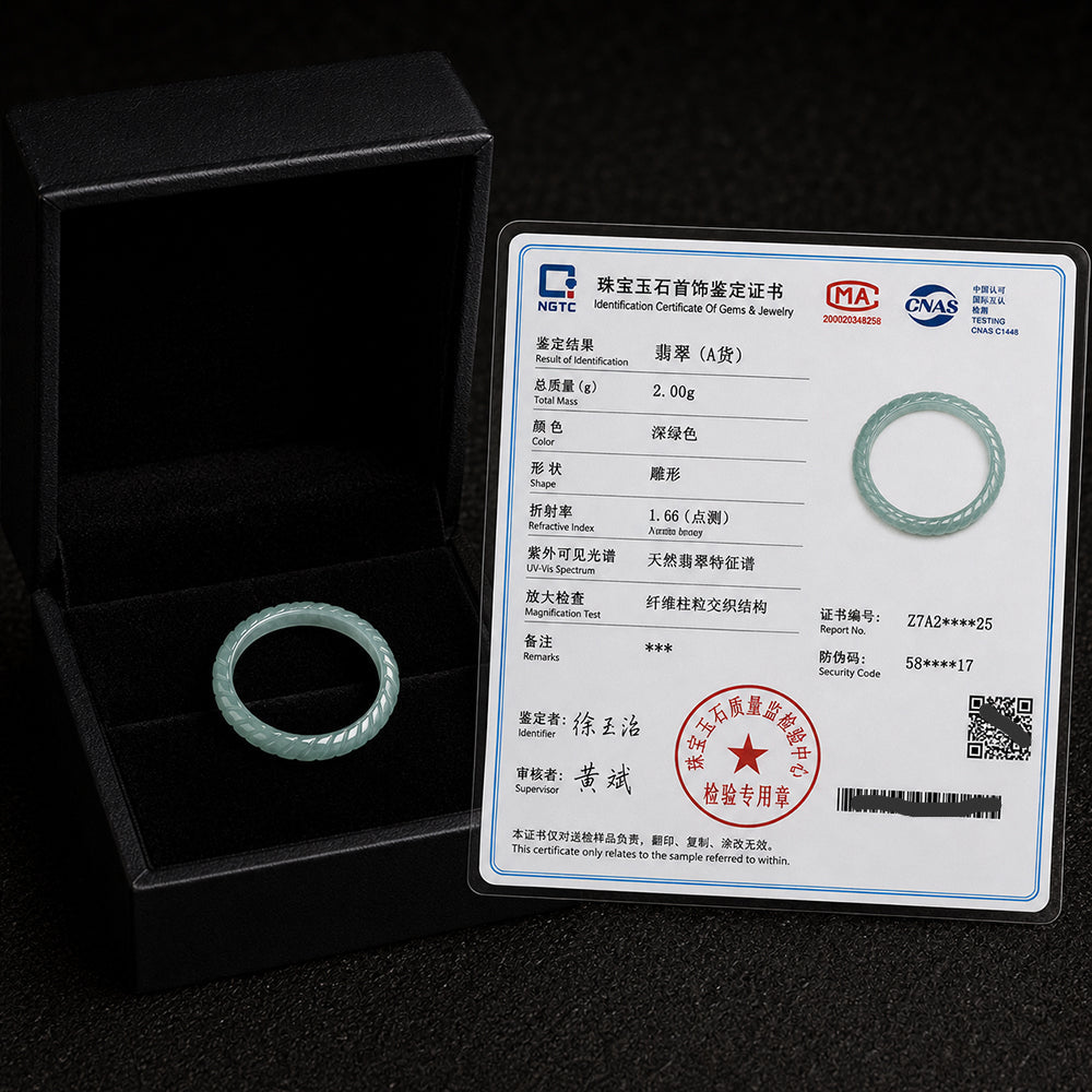 Textured Blue Jadeite Band Ring