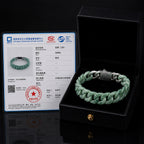 Men’s Green Jadeite Chain Bracelet with Silver Clasp