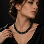 Natural Black-Gray Jadeite Cuban Link Necklace
