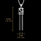 Natural Black Jade Column Pendant Necklace S925 Silver Jewelry