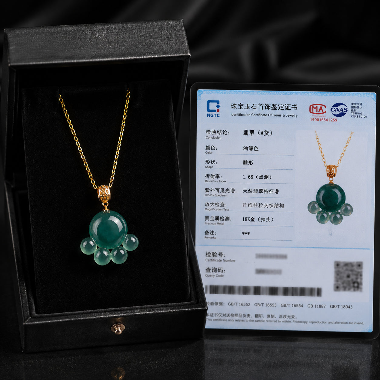 Real Blue Jadeite Cat Paw Pendant Necklace – 925 Silver Chain 45CM, 18K Gold Clasp