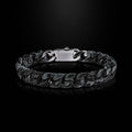 Natural Black Jadeite Cuban Link Bracelet Luxury Jade Chain for Men