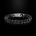 Natural Black Jadeite Cuban Link Bracelet Luxury Jade Chain for Men