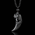 Natural Black Jadeite Dragon Fang Pendant Necklace for Men