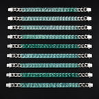 Natural Blue Green Jadeite Cuban Link Bracelet Luxury Chain Jewelry