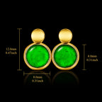 Natural Burmese Flower Green Jadeite Earrings for Women