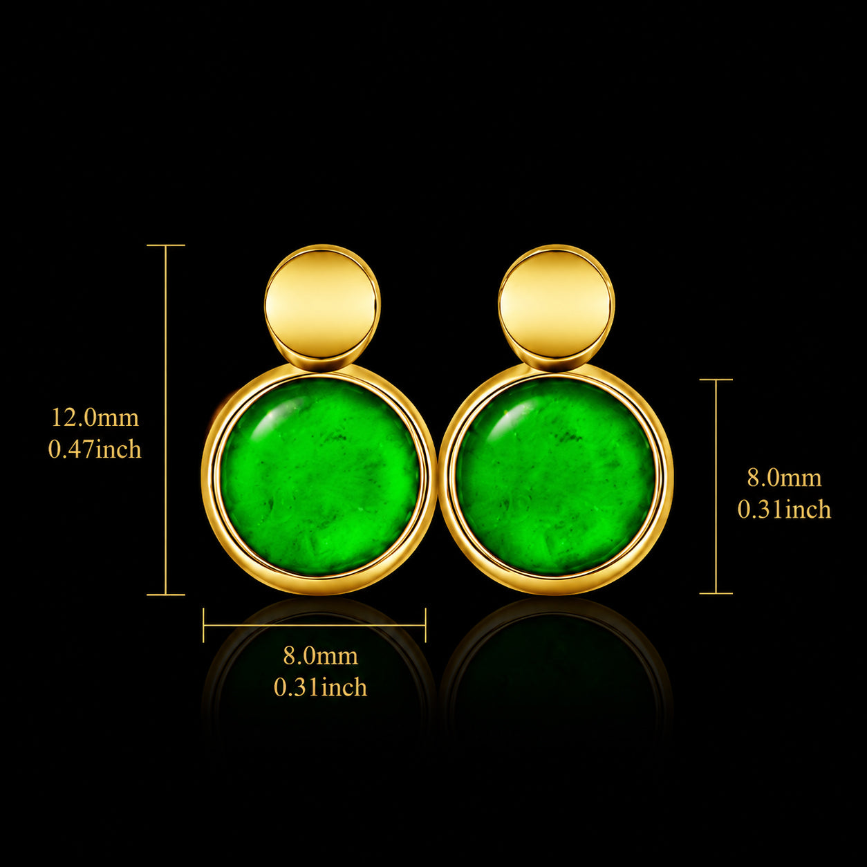 Natural Burmese Flower Green Jadeite Earrings for Women