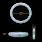 Natural Burmese Icy Green Jadeite Bangle Bracelet 61.5mm Floating Green Jade
