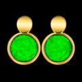 Natural Burmese Flower Green Jadeite Earrings for Women