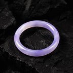 Natural Burmese Lavender Jadeite Bangle Bracelet Icy Purple 54mm Slim Round Jade Bracelet for Women