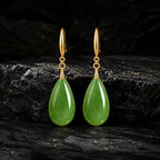 Green Jade Teardrop Earrings