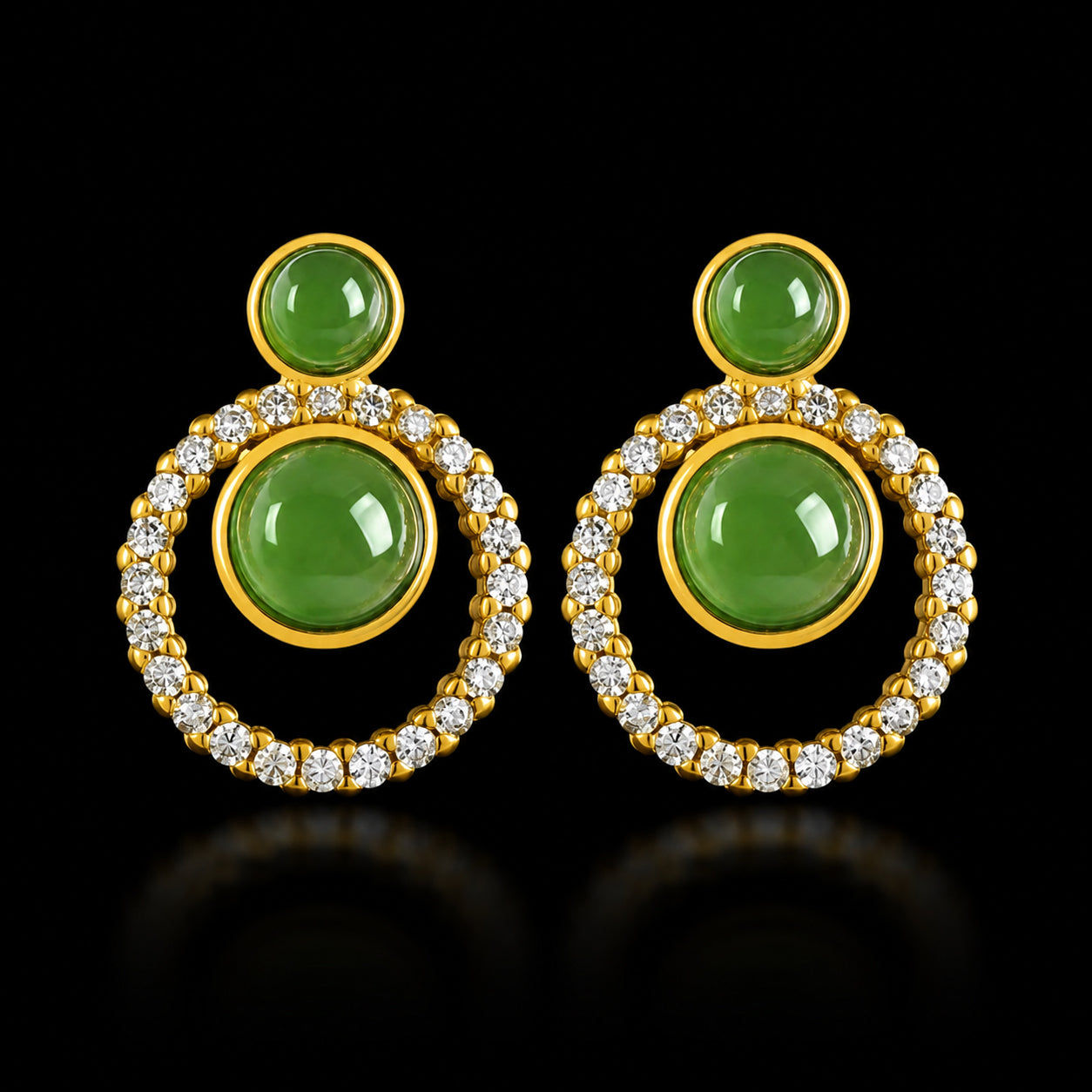 Women’s S925 Green Jade Stud Earrings – Natural Jade Jewelry for Harmony & Elegance
