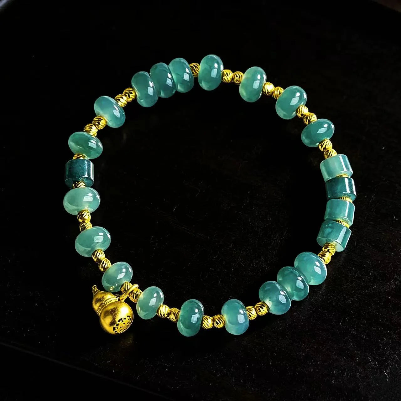 Natural Jade Abacus Bead Bracelet for Women, S925 Silver Jadeite Jewelry