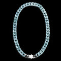Natural Blue Jadeite Cuban Link Necklace – Unisex Jade Chain Jewelry