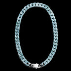Natural Blue Jadeite Cuban Link Necklace – Unisex Jade Chain Jewelry