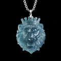 Natural Blue Jadeite Lion King Pendant Necklace