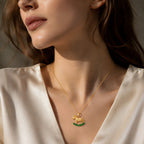 Natural Green Jadeite Rocking Horse Pendant Necklace S925 Silver