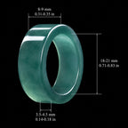 Natural Blue-Green Jadeite Ring for Men – Solid Wide Jade Band