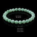 Natural Green Jadeite Bead Bracelet – 6mm 8mm 10mm